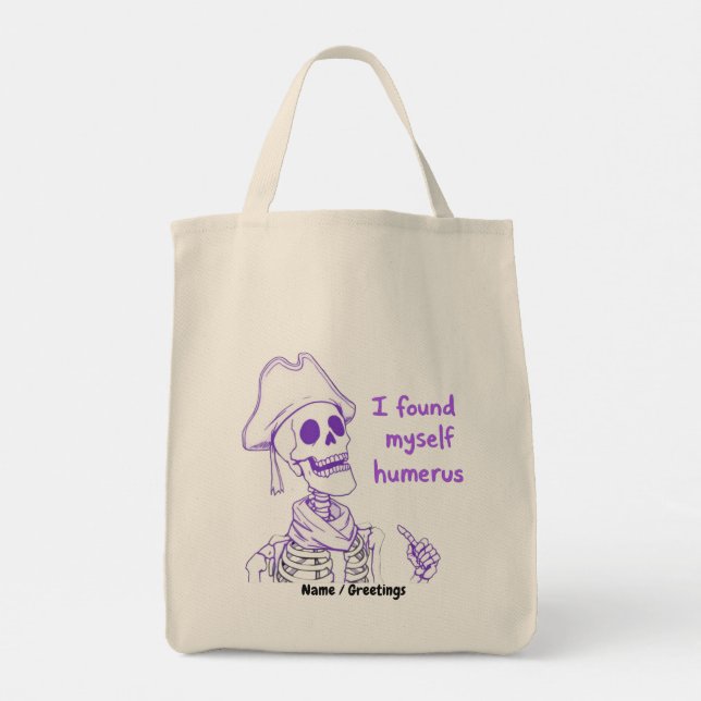 Tote Bag Squelette de pirate drôle Pun os humérus Art (Dos)