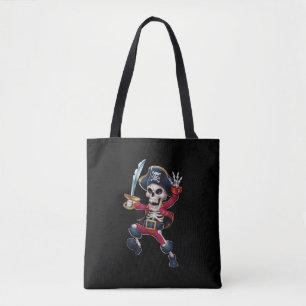Tote Bag Squelette de pirate qui dab Halloween enfants Joll