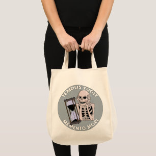 Tote Bag Squelette de Tempus Fugit Memento Mori Sablier