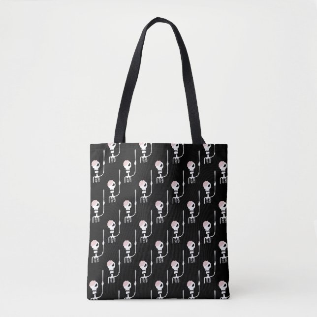 Tote Bag Squelette d'Halloween avec épée (Devant)