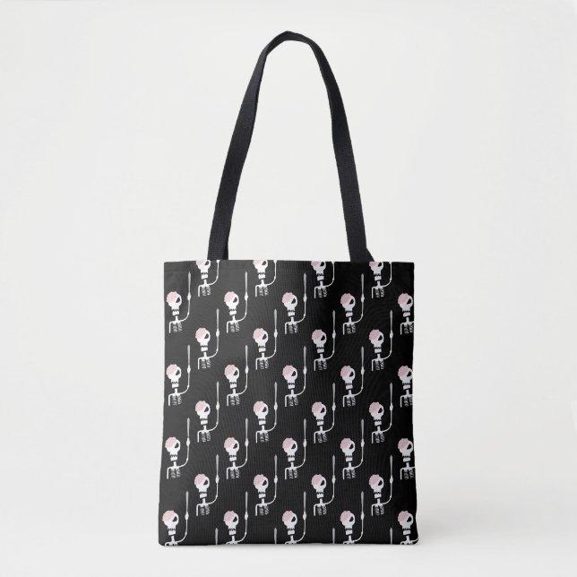 Tote Bag squelette d'Halloween avec une épée  (Devant)