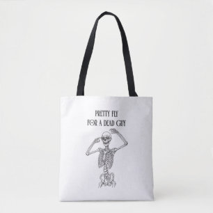 Tote Bag Squelette drôle d'Halloween assez fly pour un mec