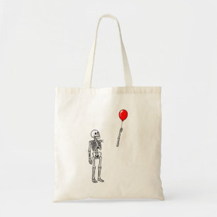 Tote Bag Squelette Féminin a Perdu un Ballon Humour Sombre