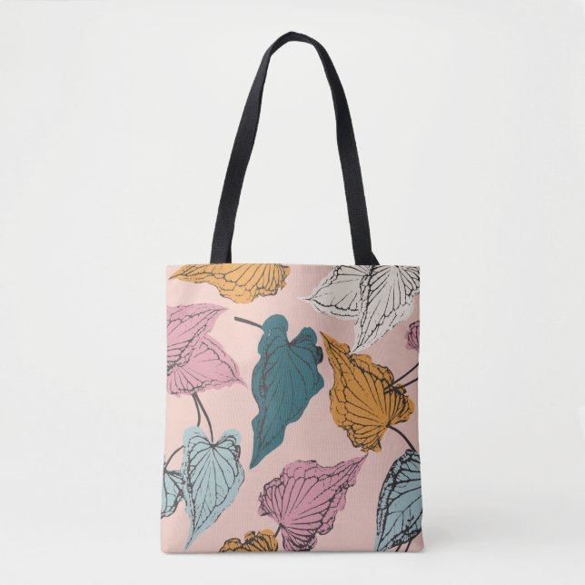 Tote Bag Squelette feuille sans couture motif, arrière - pl (Devant)