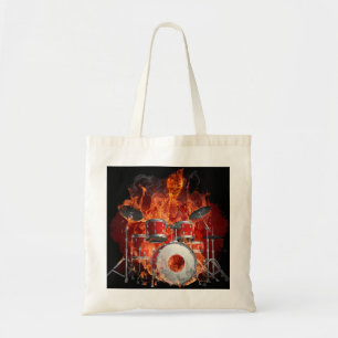 Tote Bag Squelette flamboyant sur des tambours Fourre-tout