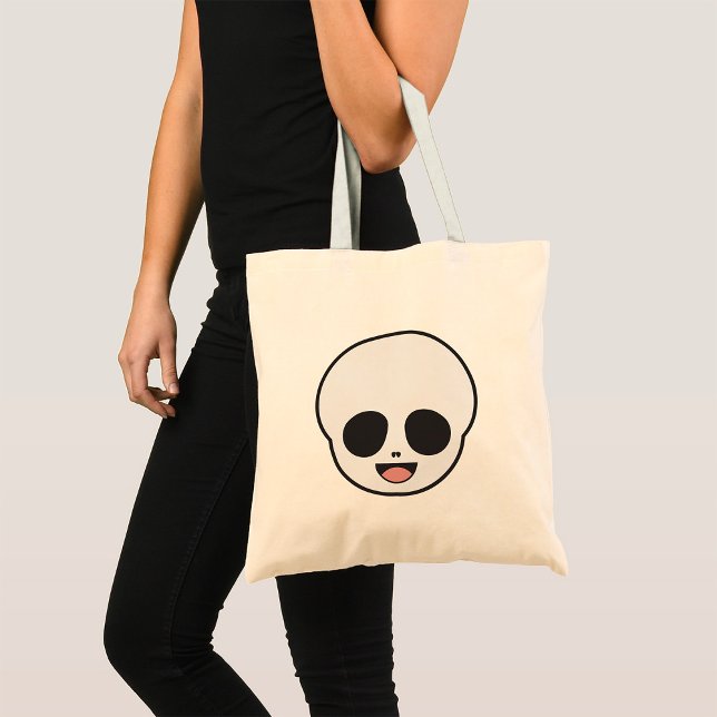 Tote Bag Squelette Ghost Face Chibi Pastel Goth Halloween (Créateur téléchargé)