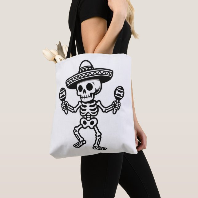 Tote Bag Squelette Mexicain Dançant (De près)