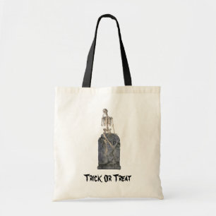 Tote Bag Squelette mignon Sur Tombstone Halloween