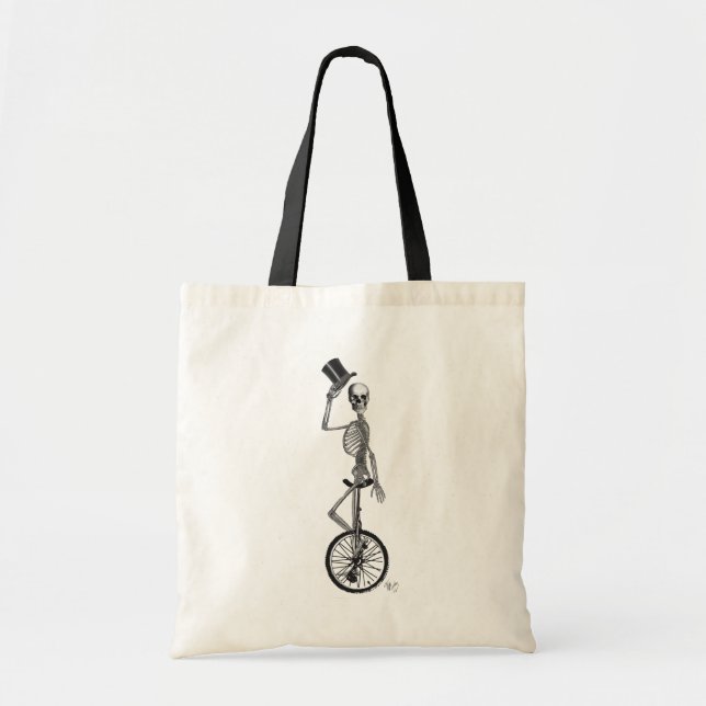 Tote Bag Squelette sur monocycle (Devant)