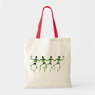Tote Bag Squelettes de danse, lueur verte