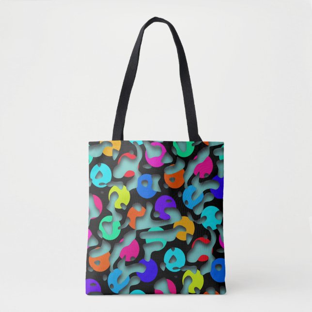 Tote Bag Squiggly Loops sans coutures motif 09 + votre back (Devant)