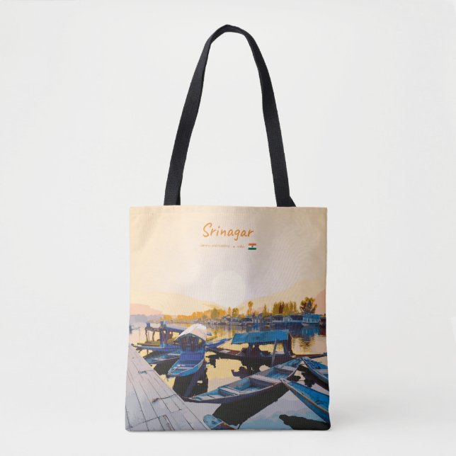 Tote Bag Srinagar, Inde - Bateaux Shikara du lac Dal (Devant)