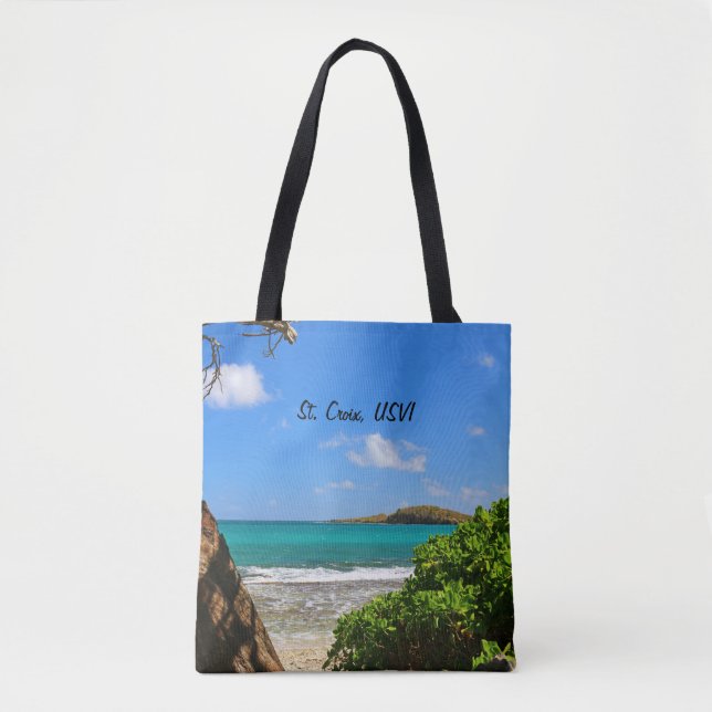 Tote Bag St Croix, scène de plage d'île de Vierge des USA (Devant)