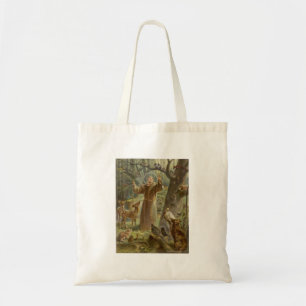 Tote Bag St Francis d'Assisi a entouré par des animaux
