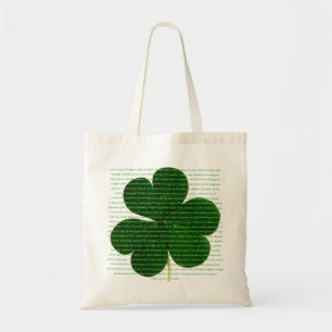 Tote Bag St. Patrick Irish Poem The Deer's Cry Shamrock