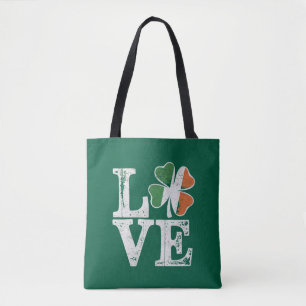 Tote Bag St Patrick Love Chance Irlande Trèfle Vert