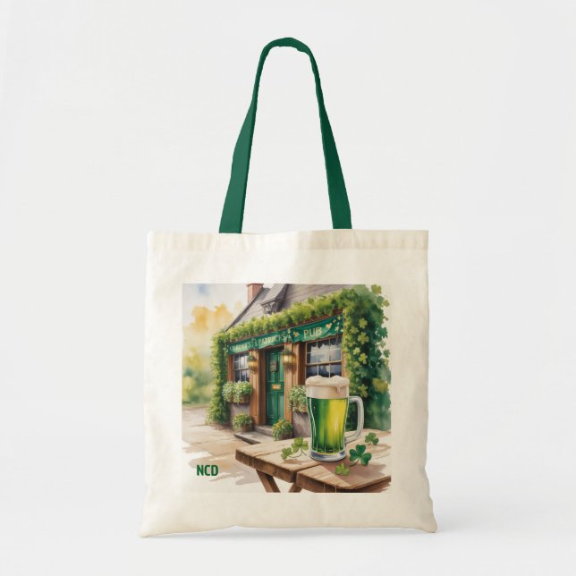 Tote Bag St Patrick’s Day Bar Pub Party Personalized (Devant)