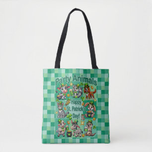 Tote Bag St. Patrick's Day Fun et adorable "Animaux de fête