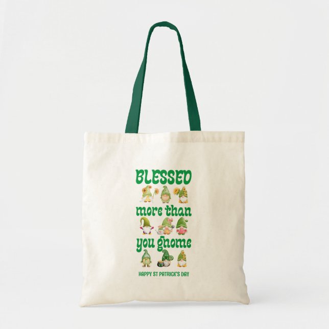 Tote Bag St Patrick's Day Irlandais Gnomes (Devant)