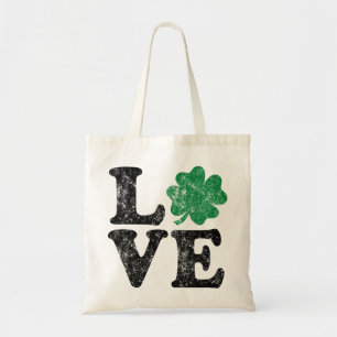 Tote Bag St Patrick's Day LOVE Shamrock irlandais