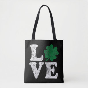 Tote Bag St Patrick's Day LOVE Shamrock irlandais