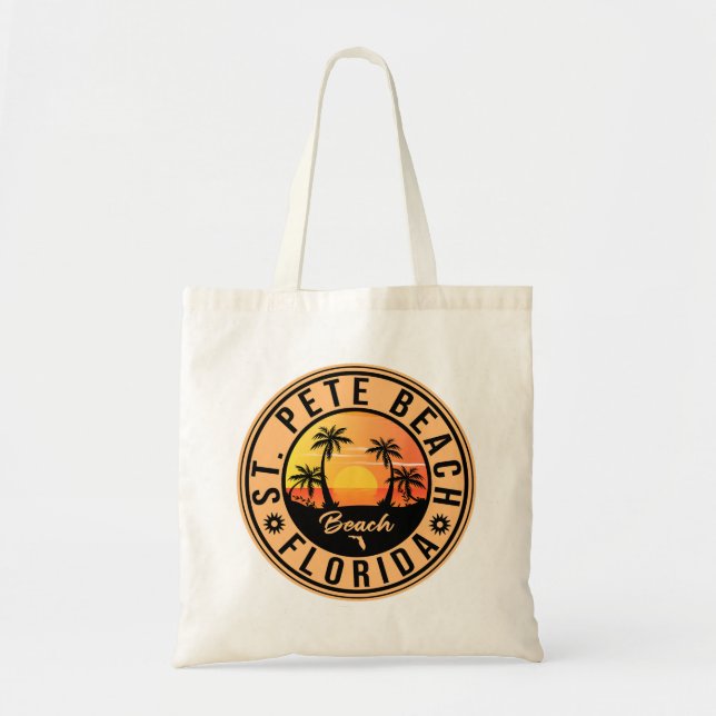 Tote Bag St. Pete Beach Floride Retro Sunset Souvenirs 60s (Devant)