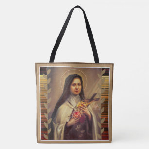 Tote Bag St Therese de l'enfant Jésus peu de fleur