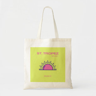 Tote Bag St Tropez, Preppy, Vert