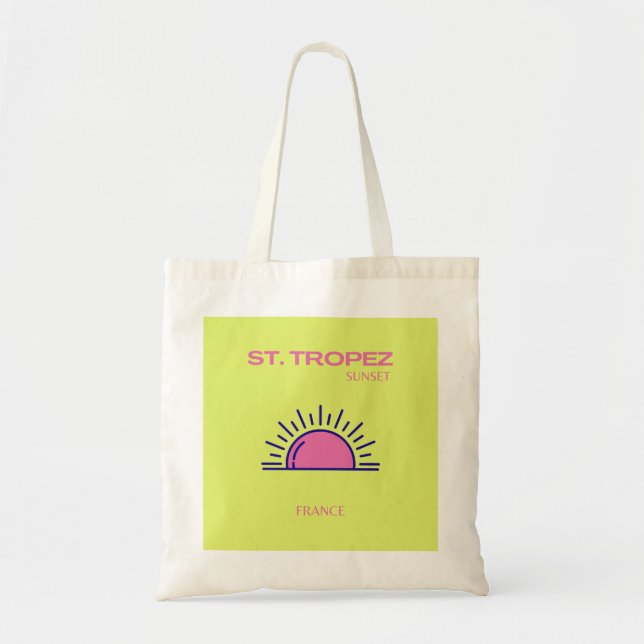 Tote Bag St Tropez, Preppy, Vert (Devant)