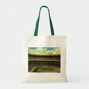 Tote Bag Stade de baseball de sports vintage avec des foule