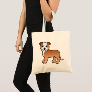 Tote Bag Staffordshire Bull Terrier rouge et blanc