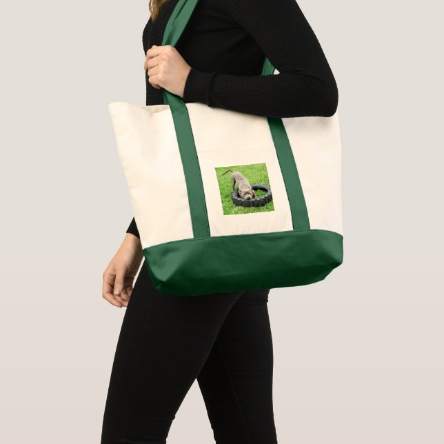 Tote Bag Staffy Ayant Une Boule Avec Pneu, (Devant (produit))