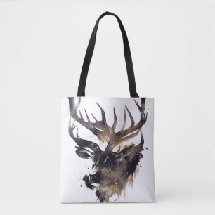 Tote Bag Stag Deer Wild Nature Free Spirit Peinture de pinc