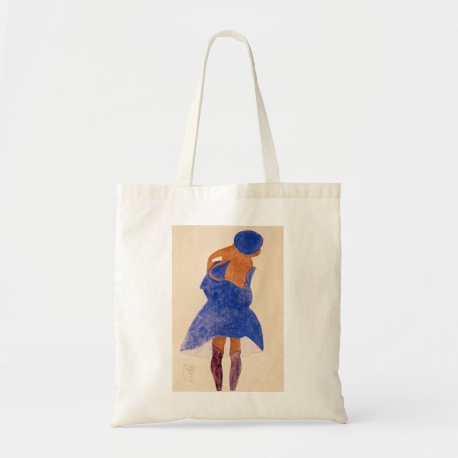 Tote Bag Standing Girl, Back View par Egon Schiele. (Devant)