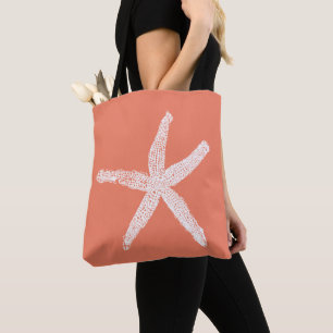 Tote Bag Starfish Saumon rose Orange cadeau de la fête des