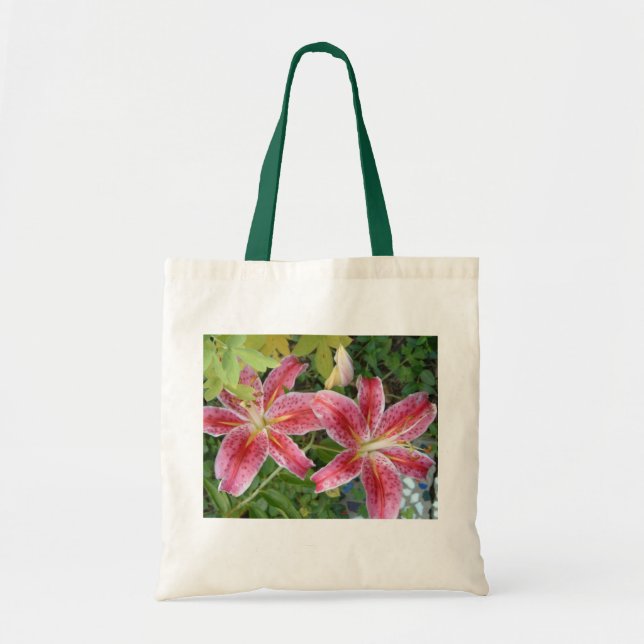 Tote Bag Stargazer Lilies Jardin Floral (Devant)