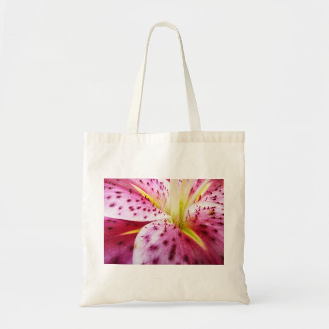 Tote Bag Stargazer Lily brillant Magenta Floral (Devant)