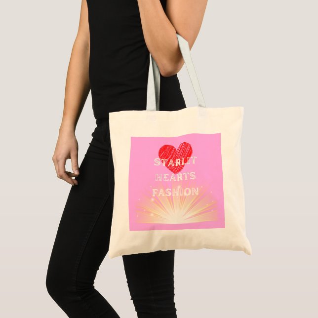 Tote Bag Starlit Coeurs Mode Coeur rouge Shine (Devant (produit))