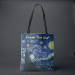Tote Bag Starry Night Vincent van Gogh Art impressionniste<br><div class="desc">Vincent van Gogh (Néerlandais, 1853 - 1890) Starry Night, 1889, Huile sur toile Non encadré : 73 × 92 cm (28, 7 × 36, 2 po) Ce tableau représente la vue depuis la fenêtre est de la chambre d'asile de Van Gogh à Saint-Rémy-de-Provence, il ajoute un village aménagé. Il est...</div>