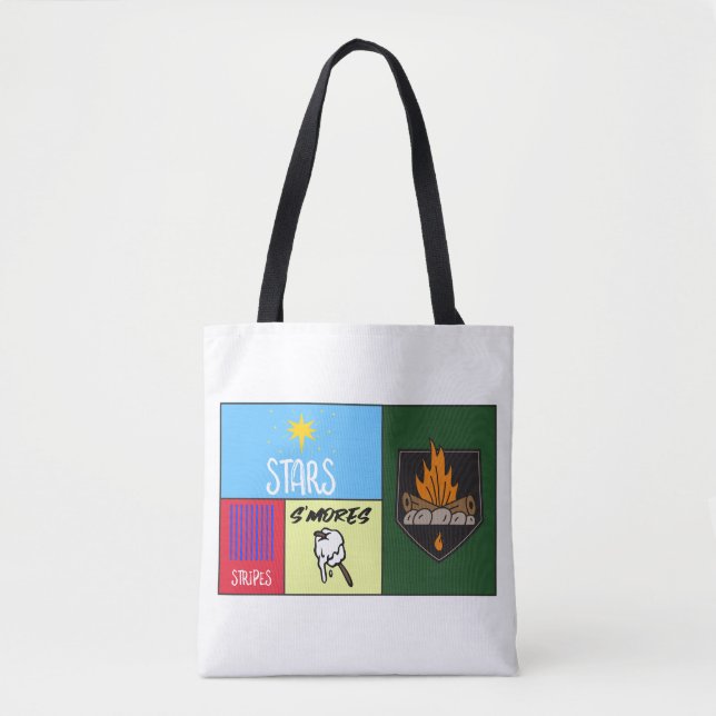 Tote Bag stars raypes'mores Camping américain (Devant)