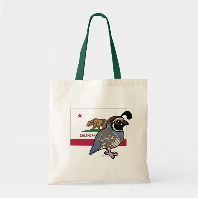 Tote Bag State Birdorable : Quail de Californie (Devant)