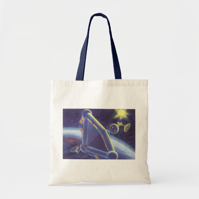 Tote Bag Station spatiale en orbite de science-fiction vint (Devant)