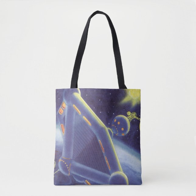 Tote Bag Station spatiale orbitale de science-fiction vinta (Devant)