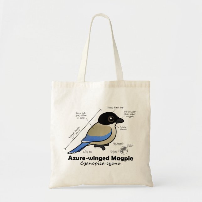 Tote Bag statistiques Azur-à ailes de pie (Devant)