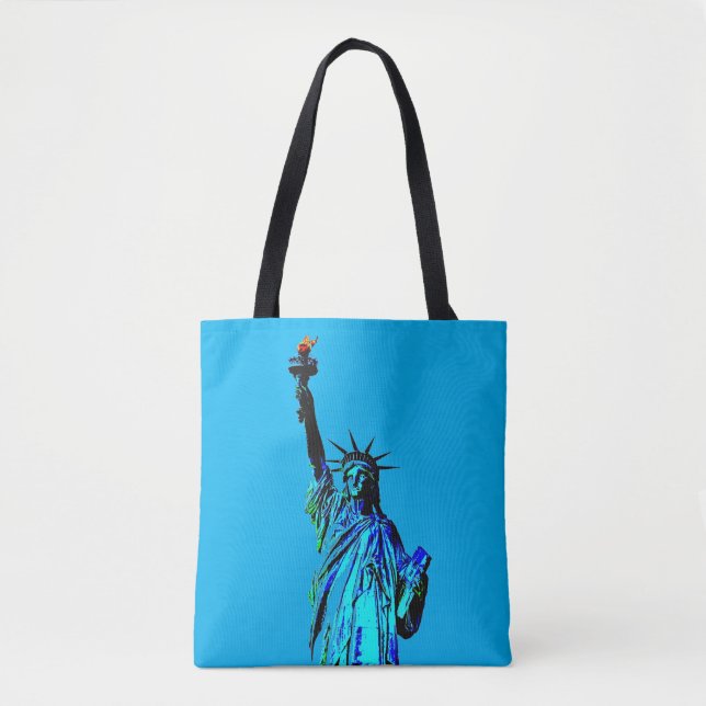Tote Bag Statue bleue de Lady Liberty (Devant)