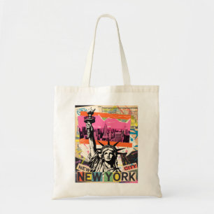 Tote Bag Statue de la Liberté de New York City Collage Punk