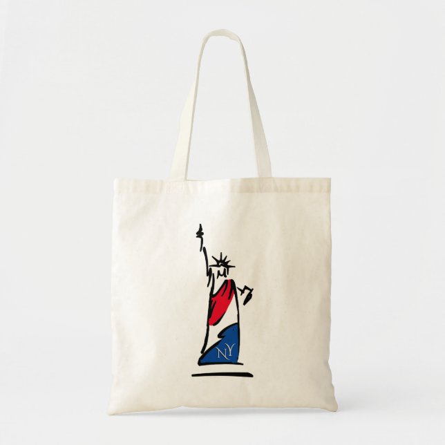 Tote Bag Statue de la Liberté / Rayures de Lady Liberty (Devant)