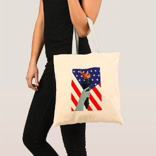 Tote Bag Statue de la Liberté Torch avec drapeau américain