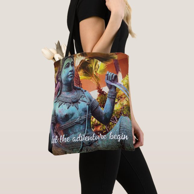 Tote Bag Statue du Guerrier Turquoise Photo Let Adventure B (De près)