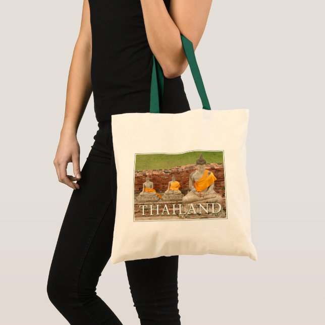 Tote Bag Statues de Bouddhas assis | Ayutthaya, Thaïlande (Devant (produit))